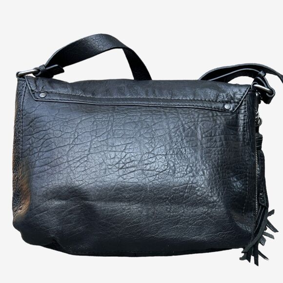 TREASURE & BOND black pebble leather crossbody bag, expandable 12 x 10 ins - Picture 4 of 16